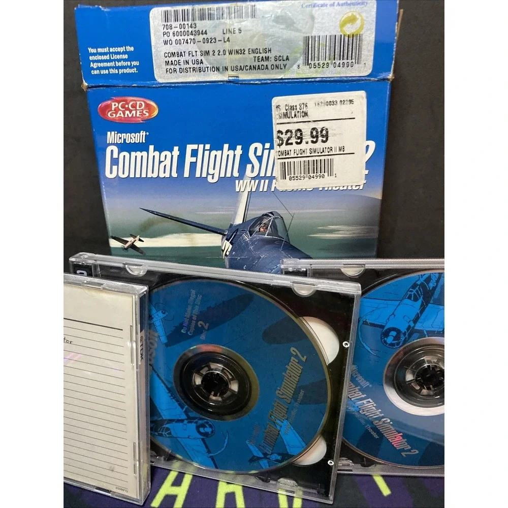 Microsoft Combat Flight Simulator 2 WWII Pacific Theater PC 3 Discs No Manual